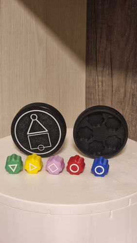 Dados Gonggi Juego Coreano 16mm - Estuche Relleno Tapa Calamar Blanco