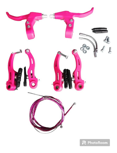 Kit Frenos V-brake Plastificado Completo P/bicicleta De Niña