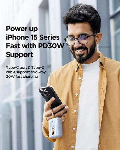 Power Bank Pisen 10000 Para iPhone 12 Al 16 30w Azul