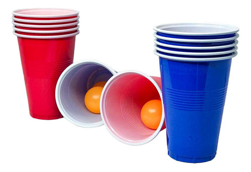 Kit Beer Pong 24 Peças - Copos 430ml | Durável | Instruções