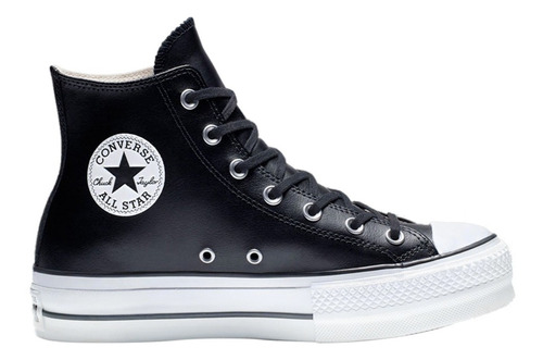 Converse De Plataforma All Star Bota Para Dama Negro Piel