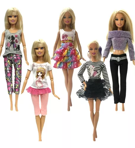 Kit 5 Roupas para Boneca Barbie