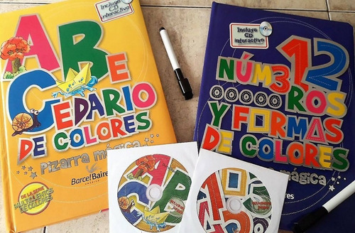 Oferta 2 Libros Pizarra Abecedario + Números Formas Colores