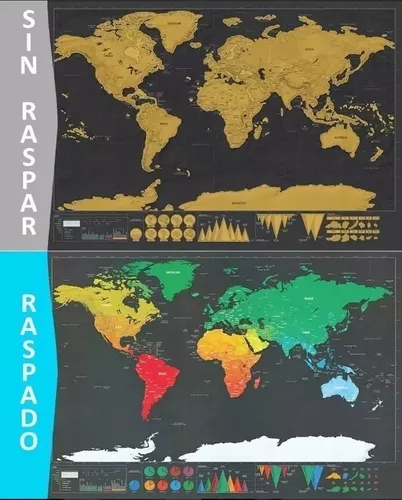 Mapamundi planisferio para raspar - La Tienda del Viajero