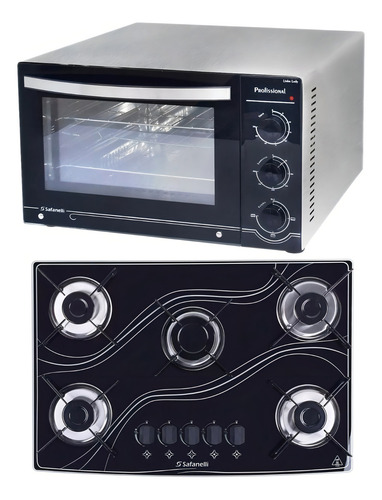 Kit Forno Inox Bancada 45l + Cooktop 5 Bocas ! 220v
