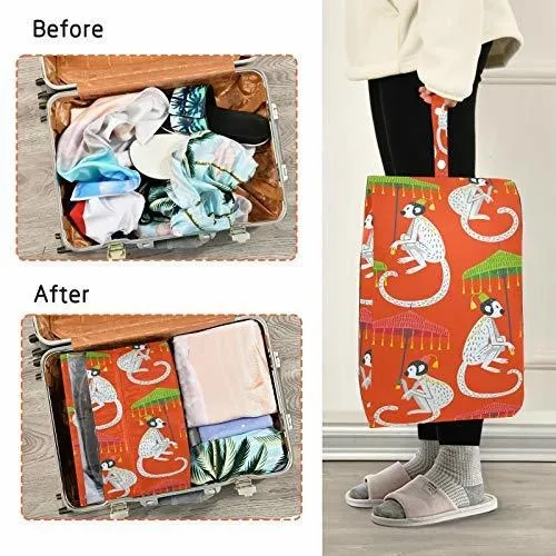 Bolsa Para Zapatos - Unise Vintage Monkeys Con Paraguas Chin