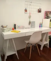 Comprar Escritorio Laqueado 140x50 Con Cajón Con Caballetes