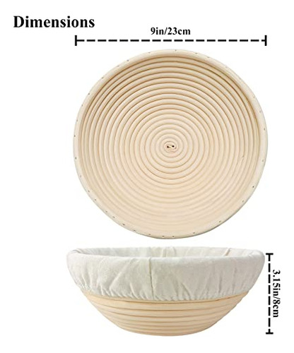 Set De 2 Cestas De Fermentación Para Pan Banneton: Cestas Re