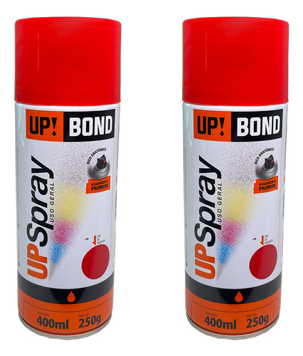 Kit 2 Tinta Spray 400ml Todas As Cores Para Uso Geral Cor Vermelho