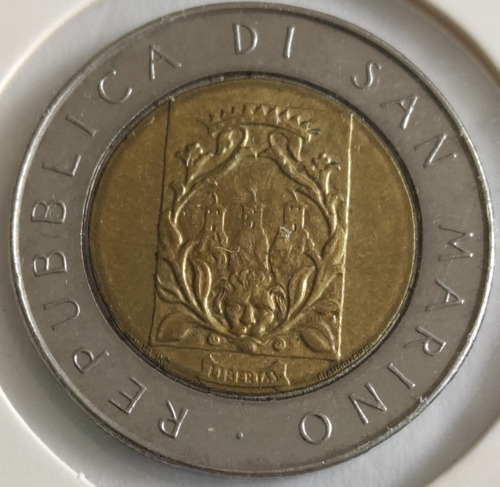 Moneda De Republica De San Marino 1988, Bimetálica 