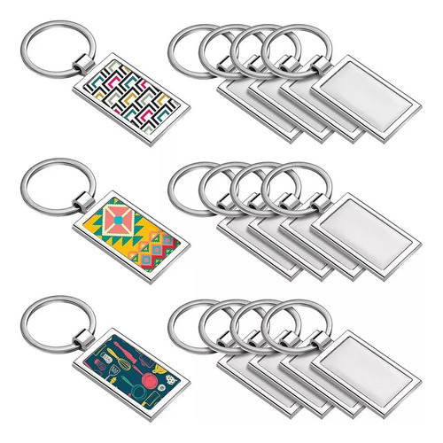 Chaveiro Retangular De Metal Heat Tr, 24 Peças, Sublimação