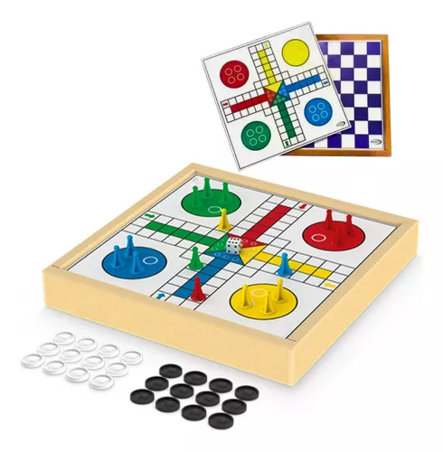 Jogo Tabuleiro 2 em 1 Ludo e Dama - TENDMIX COMÉRCIO ONLINE