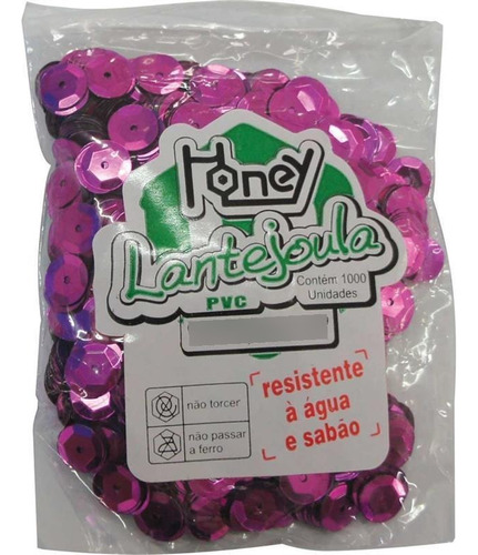 Lantejoula Metalizada Pink N.08 C/1000unid. Pacote - Honey