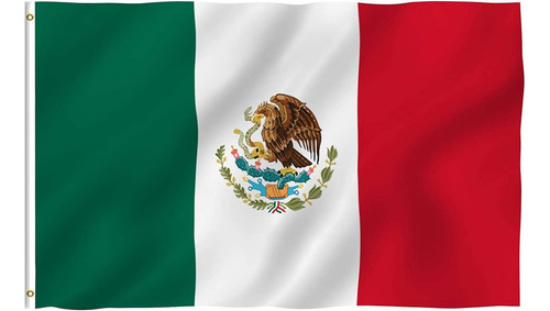 Bandera De México Anley, Doble Costura, 150x90 Cm, Poliéster