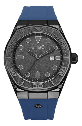 Reloj De Pulsera Enso Para Hombre Ew1050g2 Azul Color del fondo Negro