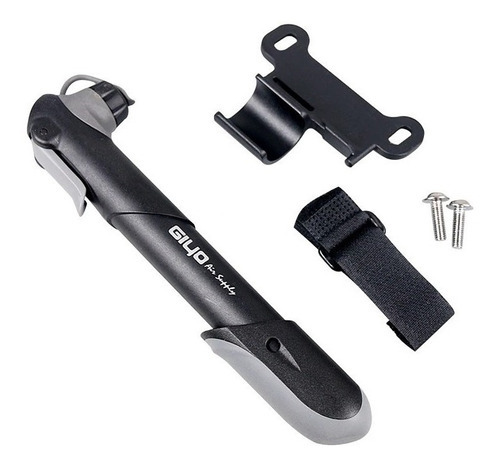 Mini Bomba De Ar Giyo Mtb Speed Bicicleta Com Suporte Bike Cor Preto