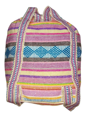 Morral Multicolor Mexicano, Mxika-001, 1 Pza, 10kg, Rosa/azu Color Rosa/ Azul/ Morado