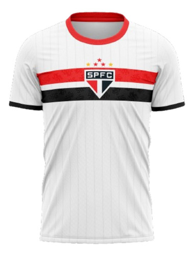 Camiseta São Paulo Spfc Stencil Infantil - Branco E Vermelho