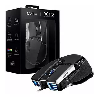 Ratón Para Juegos Evga X17 Con Cable Negro Personalizable, 1