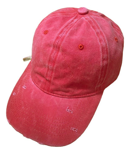 Gorra Prelavada Vintage Roja Mujer Y Hombre