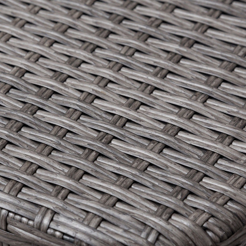 Set Patio& Jardin 3pz Sillas Y Mesita De Mimbre Gris Goplus