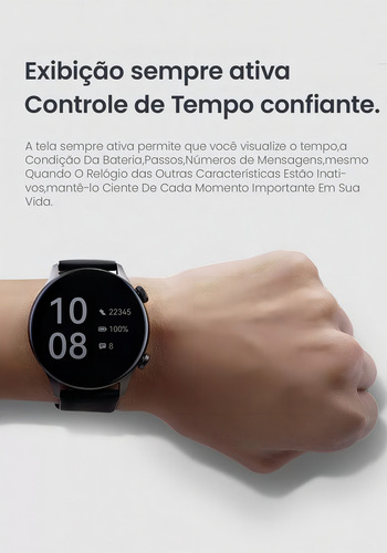 Smartwatch Haylou Ls16 Solar Plus RT3 tela de 1.43" com pulseira de silicone - cor preto - Excelente (Recondicionado)