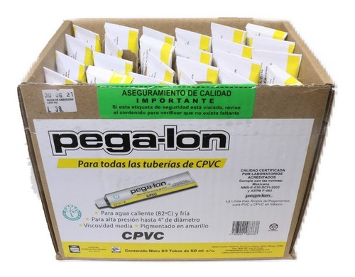 Imagen 1 de 4 de Pegalon - Cemento Cpvc, Caja Con 24 Tubos De 50 Ml