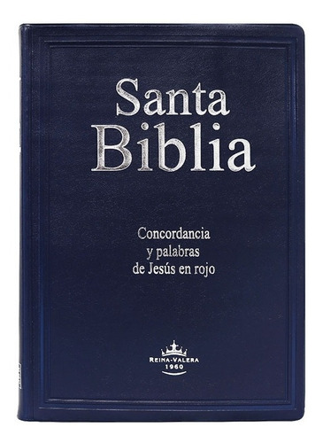 Santa Biblia Reina Valera 1960 Letra Gigante Vinil Azul