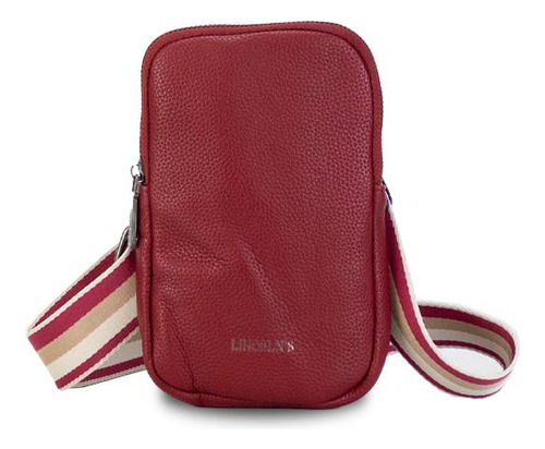 Bandolera Phone Bag Correa Galon Dama Lincolns Color Granate