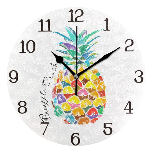 Susiyo - Reloj De Pared Con Diseño De Piña De Colores De 9