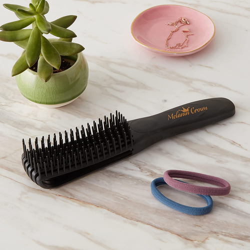Melanin Crown Cepillo Desenredante Flexible Para Cabello Riz