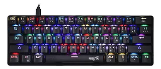 Teclado gamer Nisuta NSKBGZ61 QWERTY Outemu Brown español España color negro con luz RGB