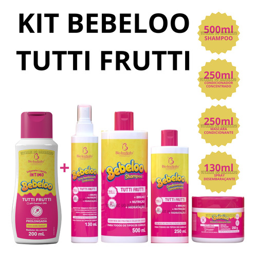 Kit P/ Cabelo Perfumado Sabonete Intimo Bebeloo Tutti Frutti