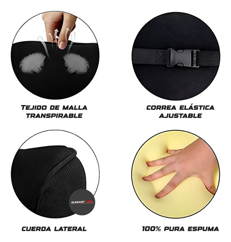 Almohadilla Reposa Cabesa Con Lumbar Memory Foam