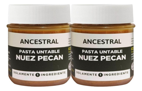 Crema Untable Vegetal Pasta De Nuez Pecan Ancestral 170gr X2