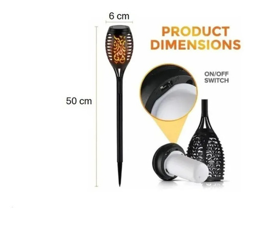 Imagen 2 de 7 de Pack X4 Mini Lampara Luces Solares Antorchas Led Estaca