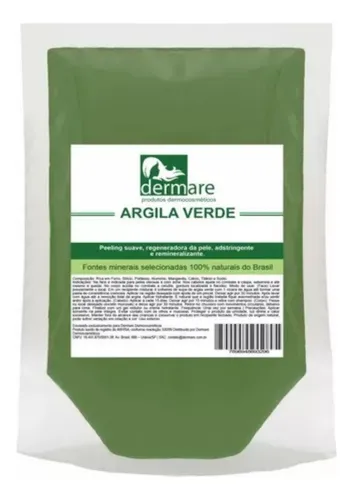 comprar Argila Em Pó Facial Verde 500g Dermare 100% Natural Pura Tipo de pele Oleosa