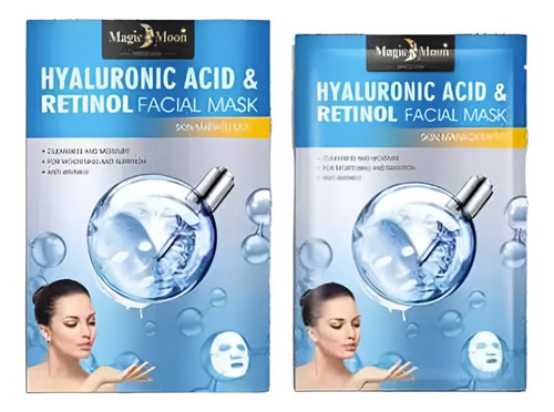 Mascarilla Facial Acido Hialuronico Retinol Skin Care X10 Tipo de piel Todo tipo de piel