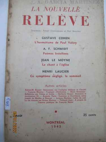 La Nouvelle Releve Cohen Schmidt Laugier Montreal 1943