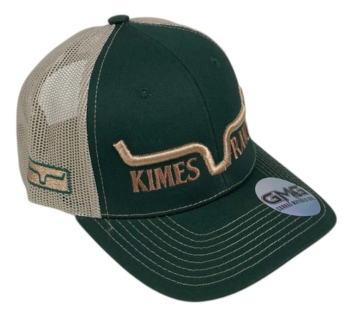 Gorra Vaquera Kimes Ranch Trucker Malla Verde/beige Gabardina Unitalla Ajustable