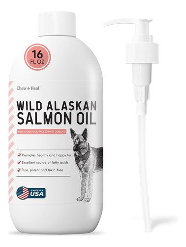 Aceite Puro De Salmon Salvaje De Alaska Para Perros - 16 Oz.