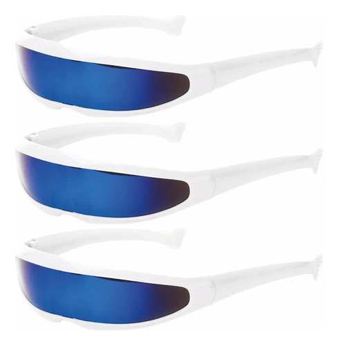 Gafas De Sol Estilo Futuro, Mxjye-003, 3pzas, Marco Blanco