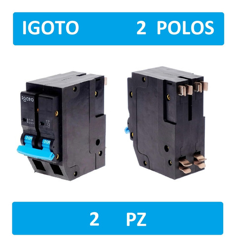 Pastilla Interruptor Termomagnético Igoto 2 Polos (2pz)