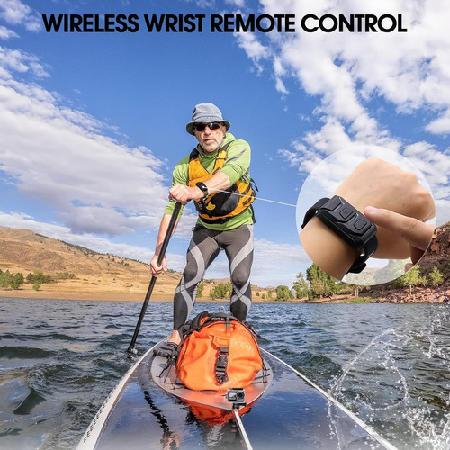 Cámara De Acción Wifi 4k 60fps 20mp Con Lcd Frontal Y Pantal