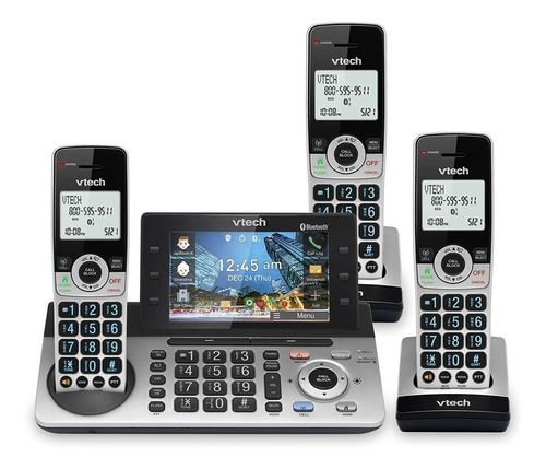 Telefono Inalambrico Triple Vtech Pantalla Conectas Celular Color Plateado