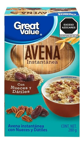 Avena Instantánea Great Value Con Nueces Y Dátiles 280 G