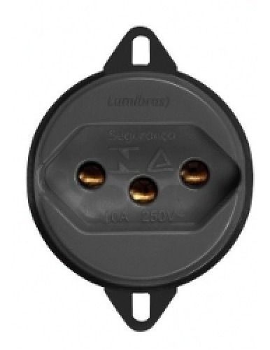 Tomada De Piso 2p+t 10a Preta - Lumibras Cor Preto