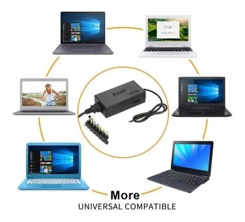 Imagen 4 de 4 de Cargador Universal 8 Puertos Para Notebook - Camaras Laptop