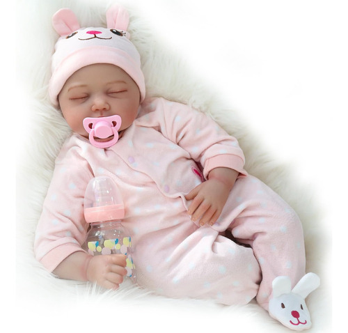 Muñeca Reborn De Silicona De 55 Cm Con Ropa Niña