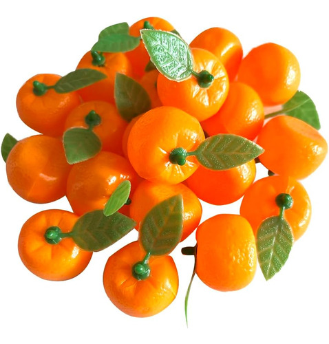 20 Piezas De Mini Frutas Artificiales De Color Naranja Artif